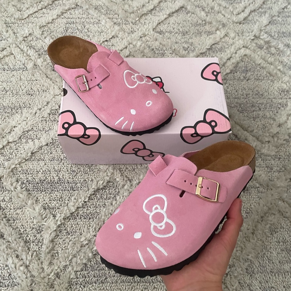 Hello Kitty Burkins Pink Clogs with Buckle Shoes